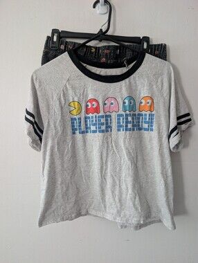 Pacman Women's Pajama Shorts And Shirt Set Size L